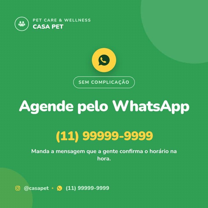 Post com chamada para agendar pelo WhatsApp