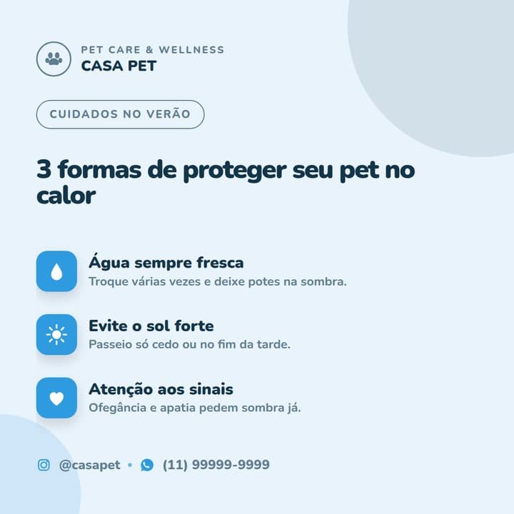 Post com dicas de cuidados no verão