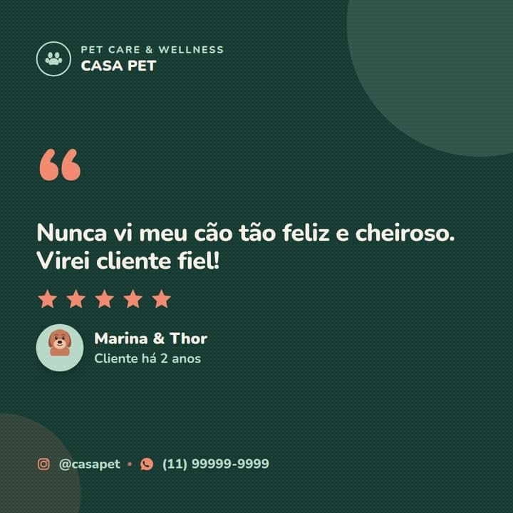 Post com depoimento de cliente